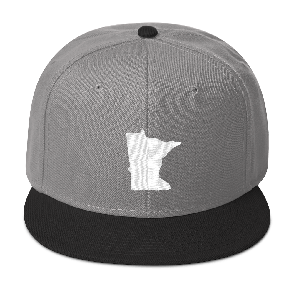 Minnesota Snapback Cap in Grey and Black