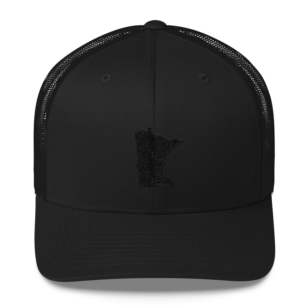 Minnesota Trucker Cap in Black and Black