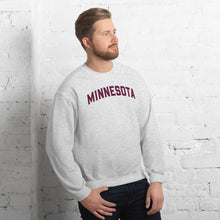 Minnesota Gray and Maroon Men's Crewneck Sweatshirt