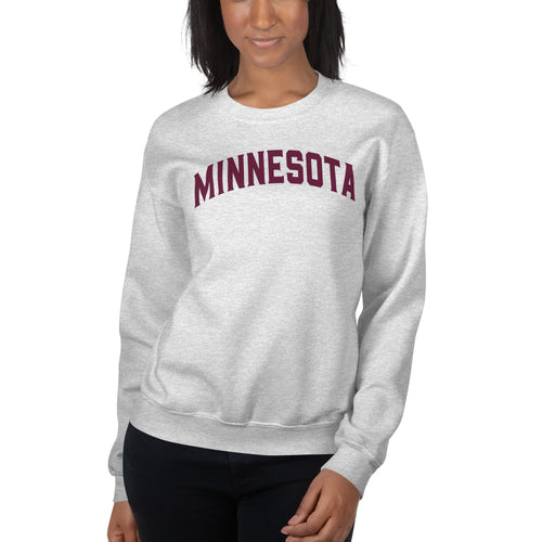 Minnesota Gray and Maroon Women's Crewneck Sweatshirt