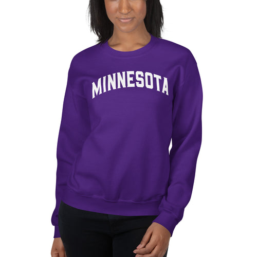 Minnesota Purple and White Women's Crewneck Sweatshirt