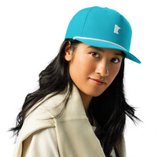 Minnesota Snapback Cap in Turquoise with White Rope