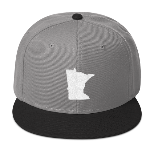 Minnesota Snapback Cap in Grey and Black