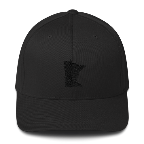 Minnesota Flexfit Structured Cap in Black and Black