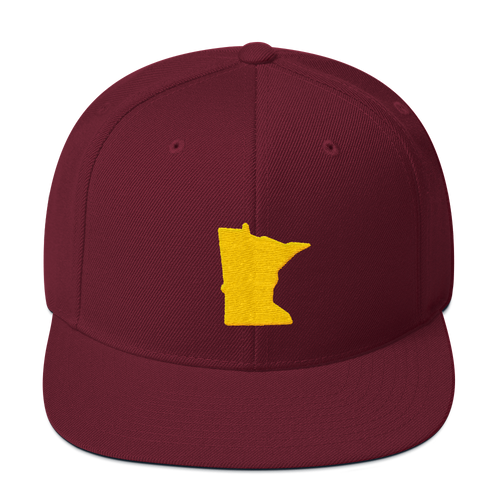 Minnesota Snapback Cap in Maroon and Gold