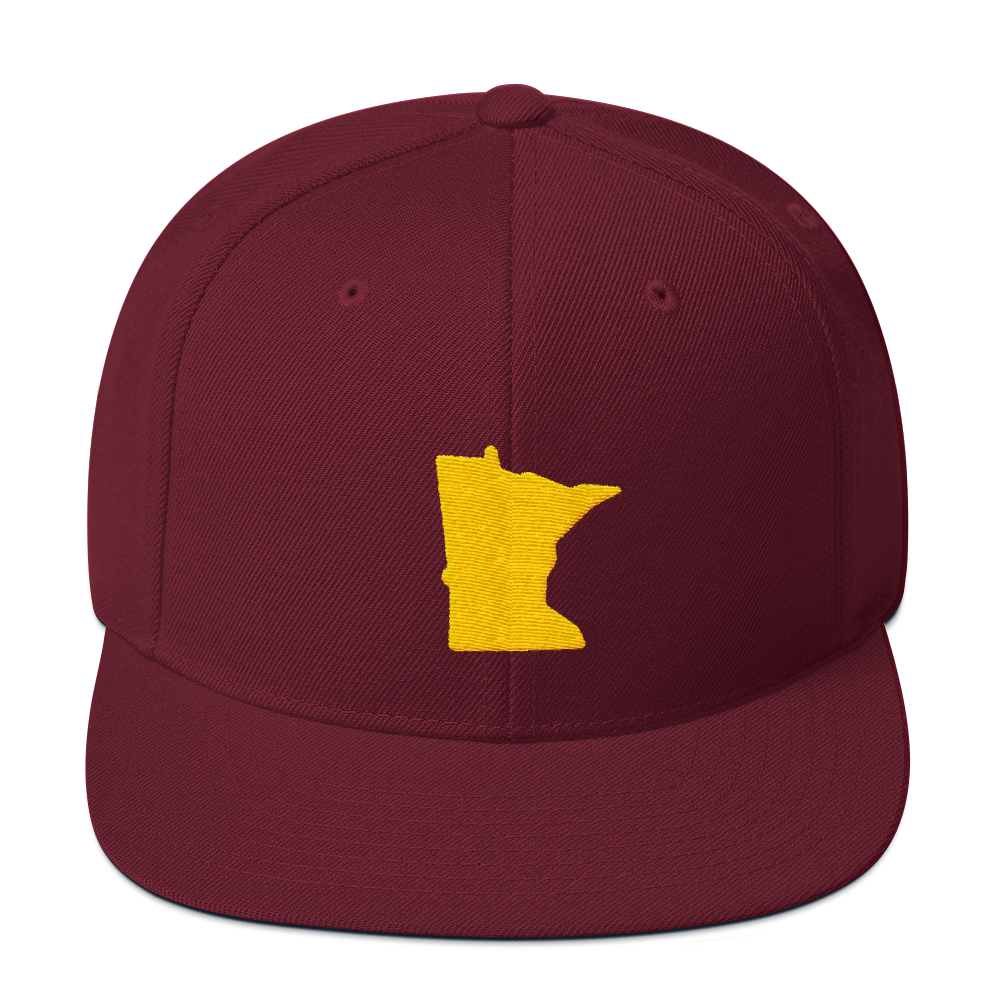 Minnesota Snapback Cap in Maroon and Gold