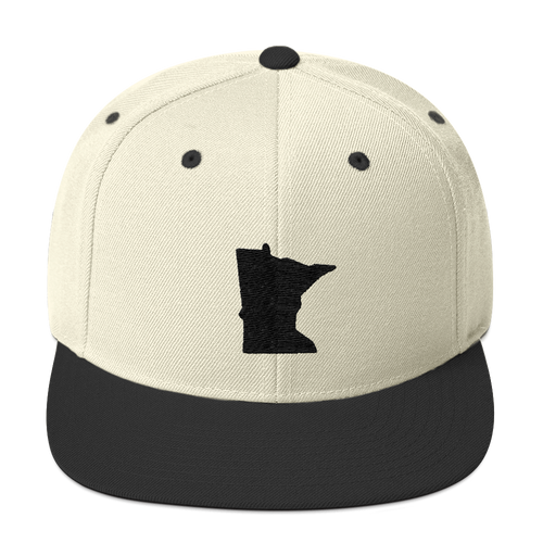 Minnesota Snapback Cap in Natural and Black