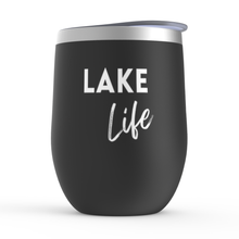 Lake Life Black Wine Tumbler
