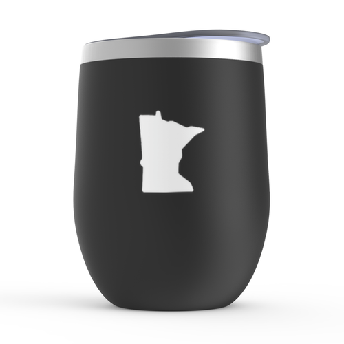 Minnesota Black Wine Tumbler
