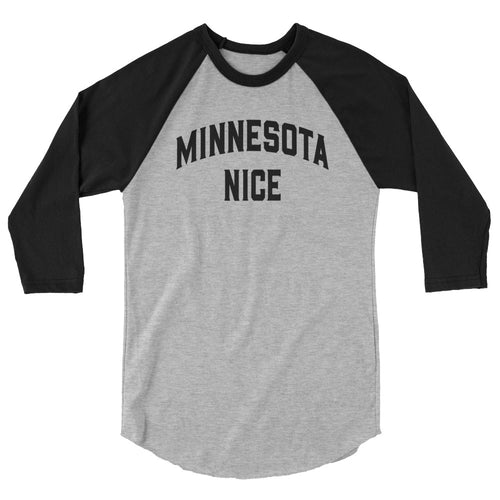 Minnesota Nice Block 3/4 Sleeve Baseball Shirt in Heather