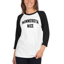 Minnesota Nice Block 3/4 Sleeve Baseball Shirt