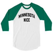 Minnesota Nice Block 3/4 Sleeve Baseball Shirt